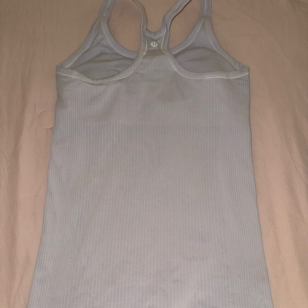 lululemon athletica White Ribbed Tank Top